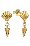 Eye Candy Los Angeles Livia Shell Drop Earrings