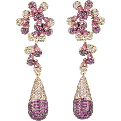 Eye Candy Los Angeles Lo Lo Cubic Zirconia Drop Earrings In Purple