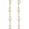 Eye Candy Los Angeles Lo Lo Faux Pearl Drop Earrings In Gold