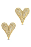 Eye Candy Los Angeles Love Cubic Zirconia Stud Earrings In Gold