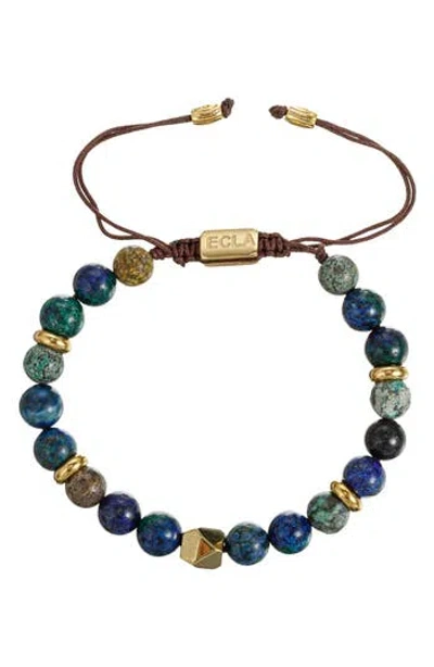 Eye Candy Los Angeles Luca Agate Beaded Slide Bracelet In Neutral