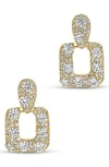 Eye Candy Los Angeles Lucca Cubic Zirconia Doorknocker Drop Earrings In Gold