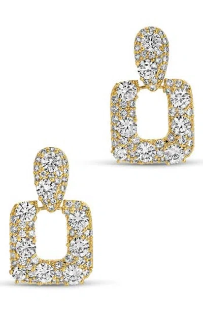 Eye Candy Los Angeles Lucca Cubic Zirconia Doorknocker Drop Earrings In Gold