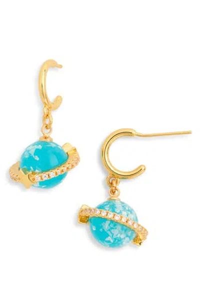 Eye Candy Los Angeles Lucille Ringed Planet Huggie Hoop Earrings