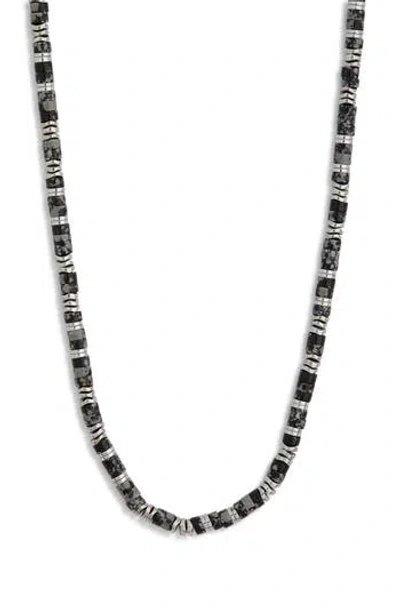 Eye Candy Los Angeles Macro Beaded Necklace In Black