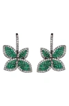 Eye Candy Los Angeles Maja Cubic Zirconia Drop Earrings In Green