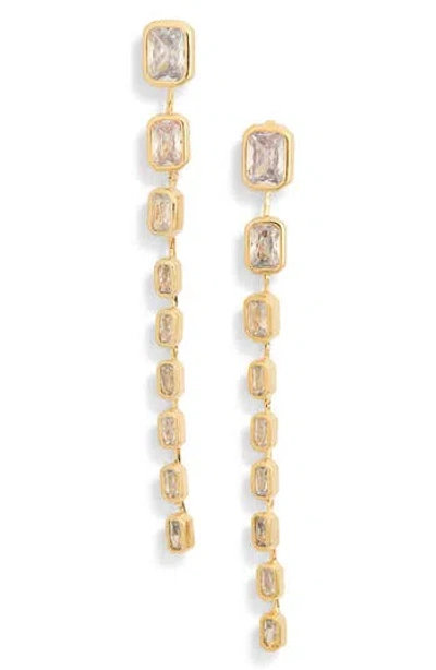 Eye Candy Los Angeles Malina Cz Dangle Drop Earrings In Gold