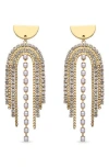 Eye Candy Los Angeles Marie Imitation Pearl & Crystal Fringe Drop Earrings In Gold