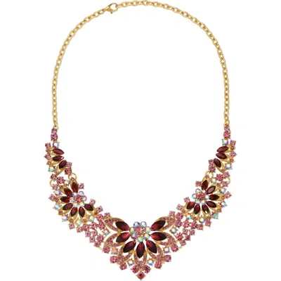 Eye Candy Los Angeles Marsha Cubic Zirconia Statement Necklace In Gold