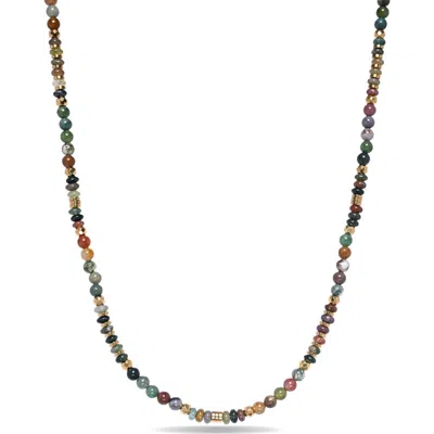 Eye Candy Los Angeles Mason Agate Beaded Necklace In Multi