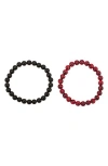 Eye Candy Los Angeles Mateo Beaded Bracelets In Black