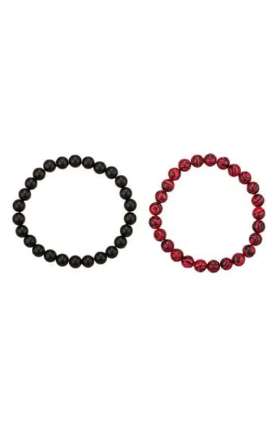 Eye Candy Los Angeles Mateo Beaded Bracelets In Black