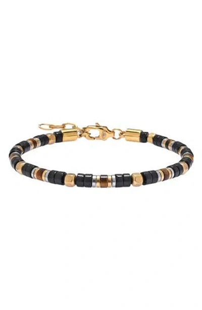 Eye Candy Los Angeles Matthew Stone Beaded Bracelet In Black