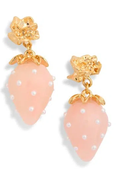 Eye Candy Los Angeles Mila Pastel Strawberry Drop Earrings