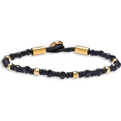 Eye Candy Los Angeles Miles Agate Beaded Bracelet In Black