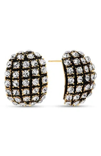 Eye Candy Los Angeles Miranda Cubic Zirconia Stud Earrings In Brown