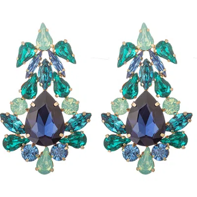 Eye Candy Los Angeles Miranda Statement Earrings In Green