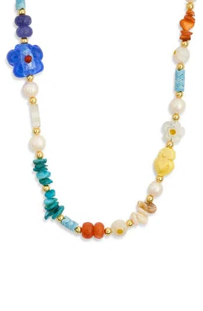 Eye Candy Los Angeles Mireille Assorted Bead Necklace In Gold