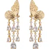 Eye Candy Los Angeles Monarch Butterfly Drop Earrings In Gold