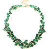 Eye Candy Los Angeles Multi Shape Green Crystal Cluster Collar Necklace In Green
