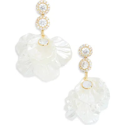 Eye Candy Los Angeles Nadia Flower Petal Drop Earrings In Gold