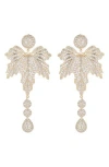 Eye Candy Los Angeles Nani Pavé Cubic Zirconia Tree Leaf Drop Earrings In Gold