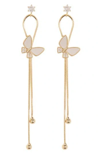 Eye Candy Los Angeles Naomi Butterfly Drop Earrings In Gold