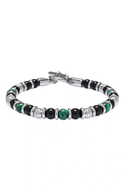 Eye Candy Los Angeles Nico Beaded Toggle Bracelet In Metallic