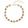 Eye Candy Los Angeles Nilo Red Cubic Zirconia Heart Bracelet In Gold