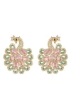 Eye Candy Los Angeles Niloufar Peacock Stud Earrings In Gold