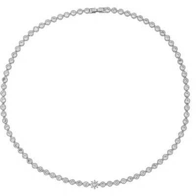 Eye Candy Los Angeles Nova Cubic Zirconia Collar Necklace In Metallic