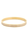 Eye Candy Los Angeles Octavia Baguette Cubic Zirconia Bangle Bracelet In Gold