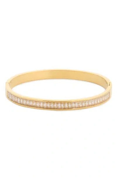 Eye Candy Los Angeles Octavia Baguette Cubic Zirconia Bangle Bracelet In Gold