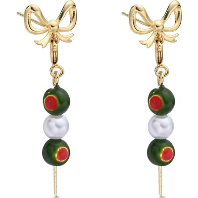 Eye Candy Los Angeles Olives Drop Earrings In Gold
