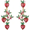 Eye Candy Los Angeles Peach 18k Gold Plated Cubic Zirconia Drop Earrings In Red