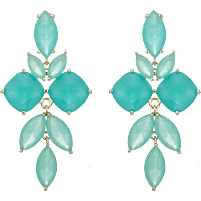 Eye Candy Los Angeles Penelope Cz Drop Earrings In Green