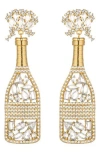 Eye Candy Los Angeles Pop Champagne Cubic Zirconia Drop Earrings In Gold