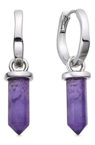 Eye Candy Los Angeles Quartz Huggie Hoop Earrings In Multi