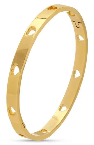 Eye Candy Los Angeles Rona Heart Cutout Cuff Bracelet In Gold