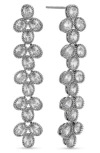 Eye Candy Los Angeles Rosa Cubic Zirconia Linear Drop Earrings In Silver