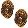 Eye Candy Los Angeles Rose Cheetah Print Acrylic Drop Earrings