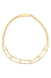 Eye Candy Los Angeles Rosie Faux Pearl Choker Necklace In Gold
