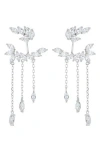 Eye Candy Los Angeles Roxy Crystal Drop Earrings In Silver