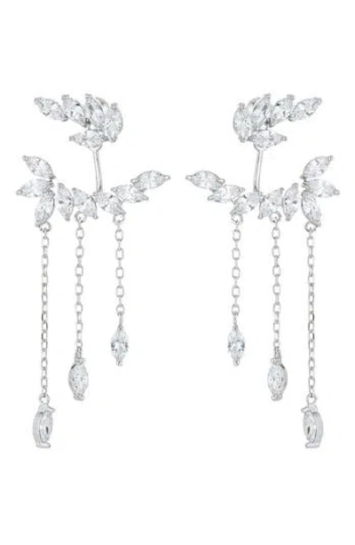 Eye Candy Los Angeles Roxy Crystal Drop Earrings In Silver