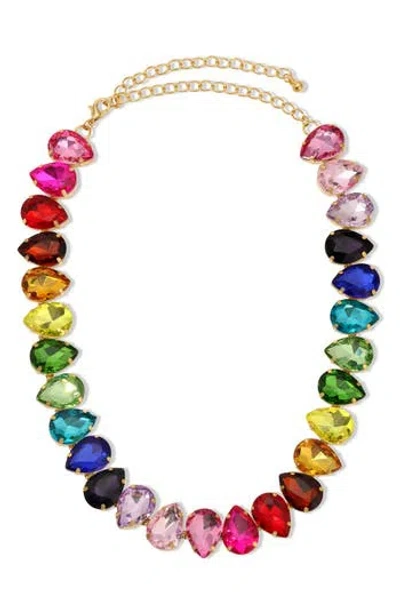 Eye Candy Los Angeles Samantha Multicolor Pear Cut Collar Necklace In Multi Color