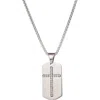 Eye Candy Los Angeles Samuel Cross Dogtag Pendant Necklace In Silver