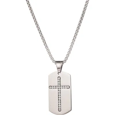 Eye Candy Los Angeles Samuel Cross Dogtag Pendant Necklace In Metallic
