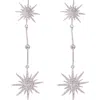 Eye Candy Los Angeles Sandra Pavé Cubic Zirconia Star Constellation Drop Earrings In Silver