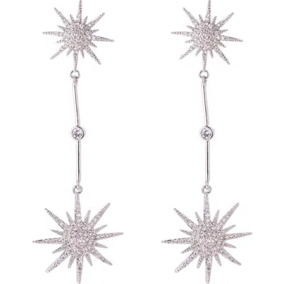 Eye Candy Los Angeles Sandra Pavé Cubic Zirconia Star Constellation Drop Earrings In Metallic