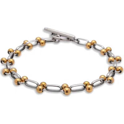 Eye Candy Los Angeles Santiago Two-tone Steel Toggle Bracelet In Multi